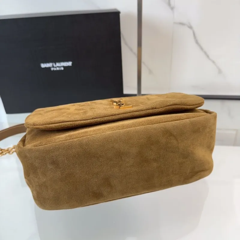 YSL Brown Suede Chain Shoulder Bag 574 - Image 5