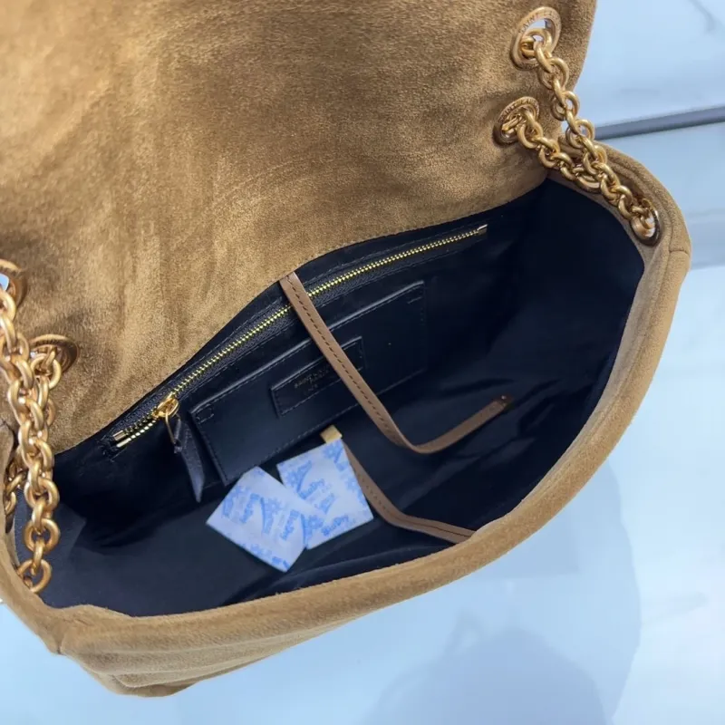 YSL Brown Suede Chain Shoulder Bag 574 - Image 6