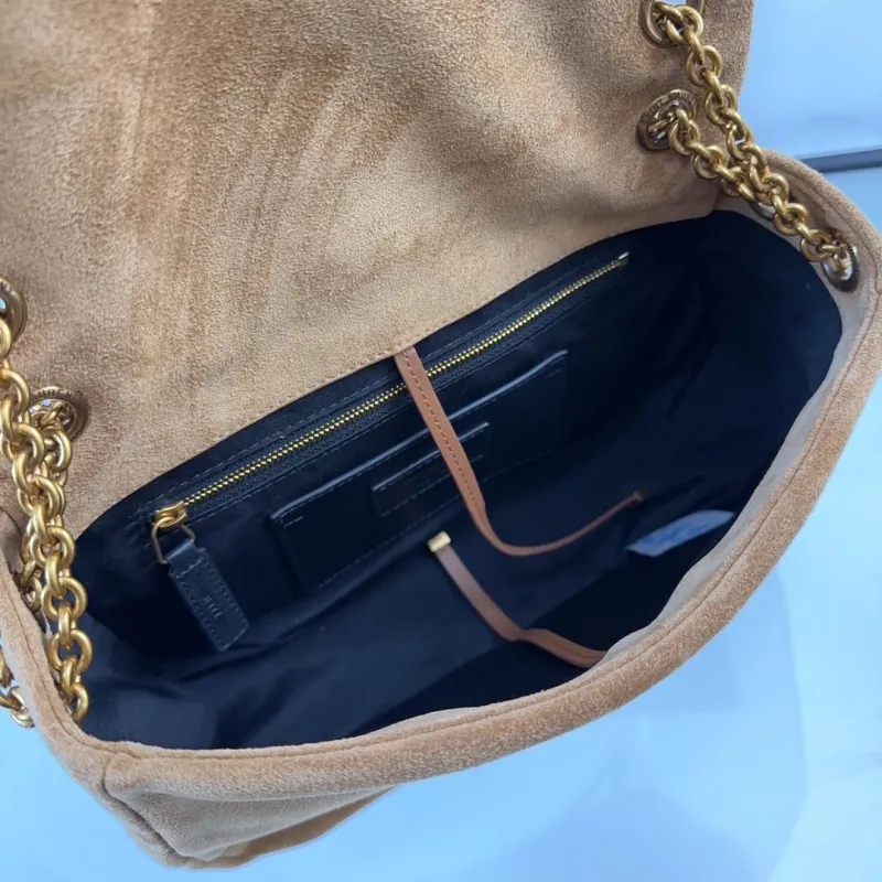 Saint Laurent Tan Suede Shoulder Bag 575 - Image 6