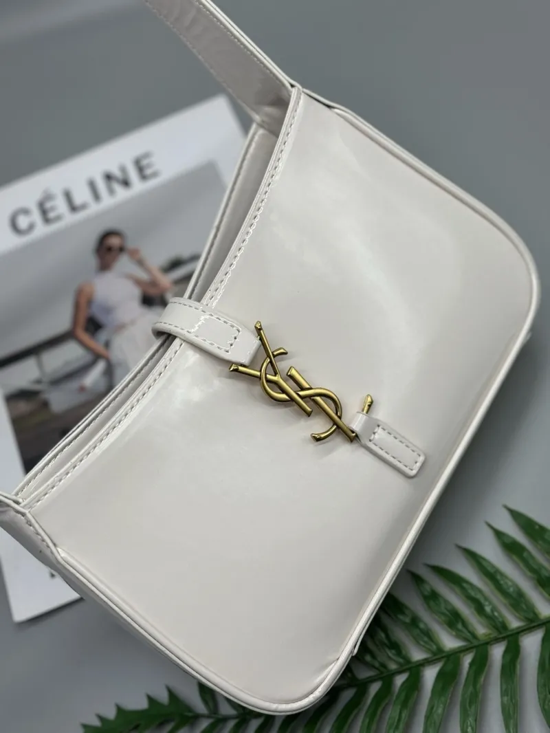 Alternative view of YSL White Patent Leather Shoulder Bag 577