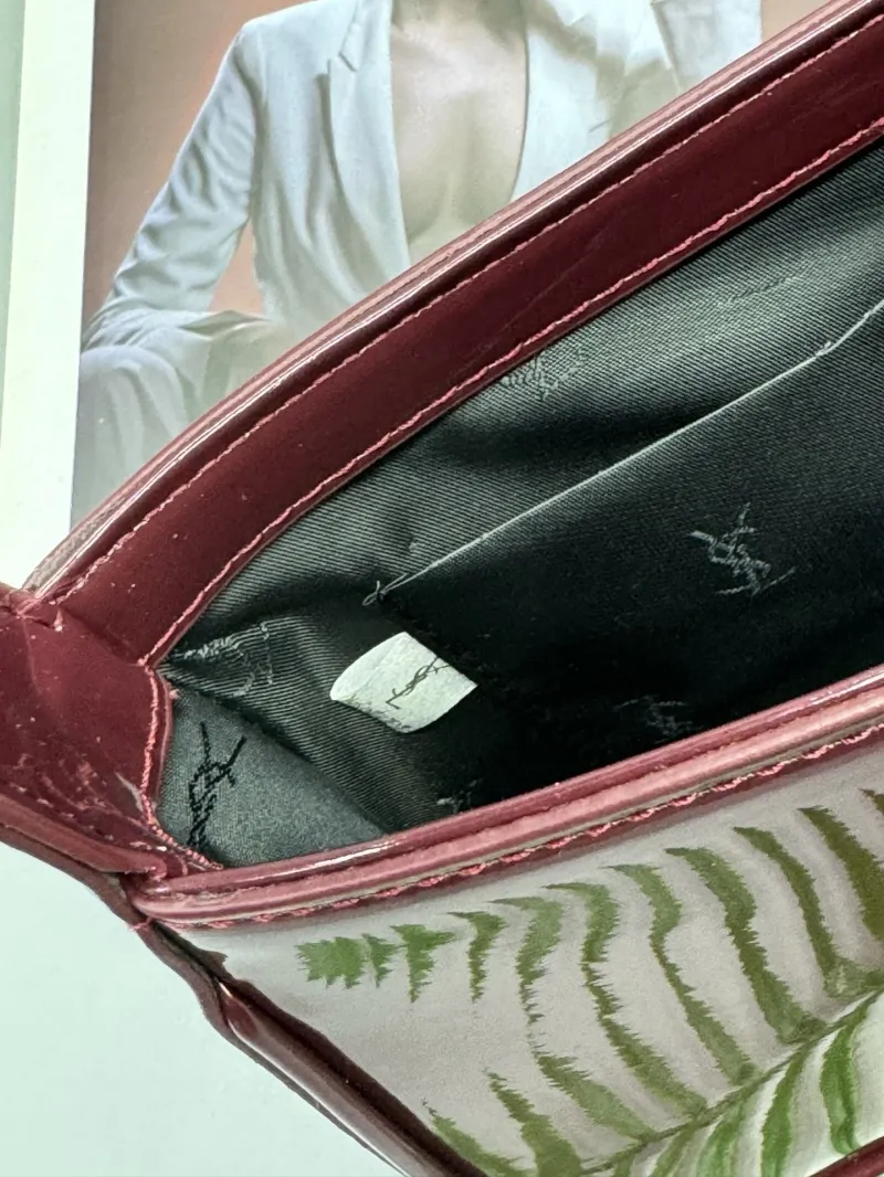 YSL Burgundy Patent Leather Top Handle Bag 578 - Image 6