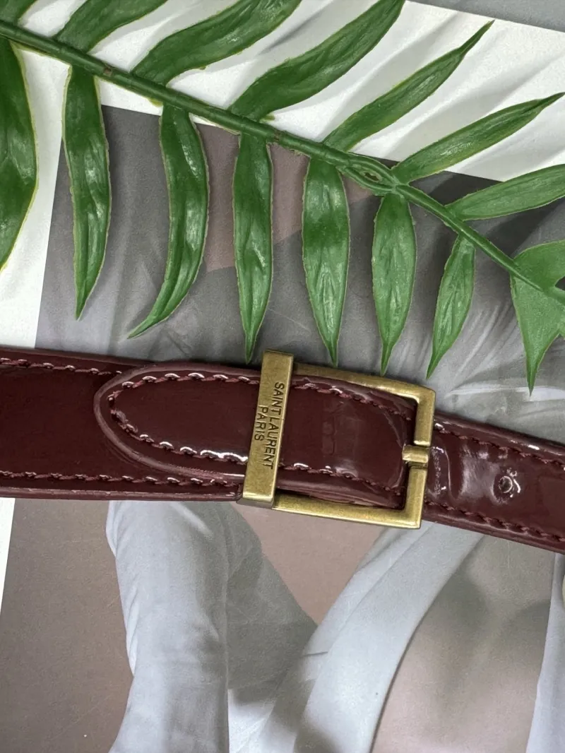 YSL Burgundy Patent Leather Top Handle Bag 578 - Image 7