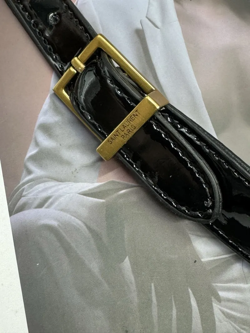 YSL Black Patent Leather Top Handle Bag 579 - Image 7