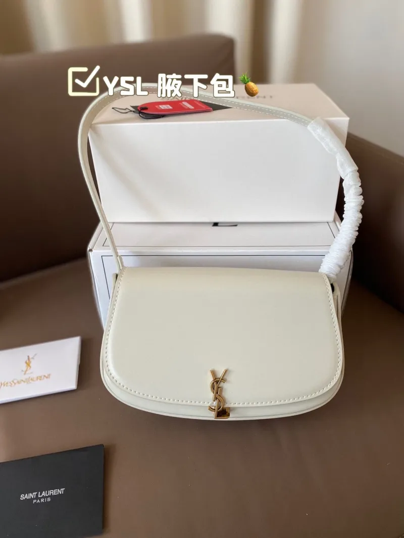 YSL Cream Underarm Shoulder Bag 583