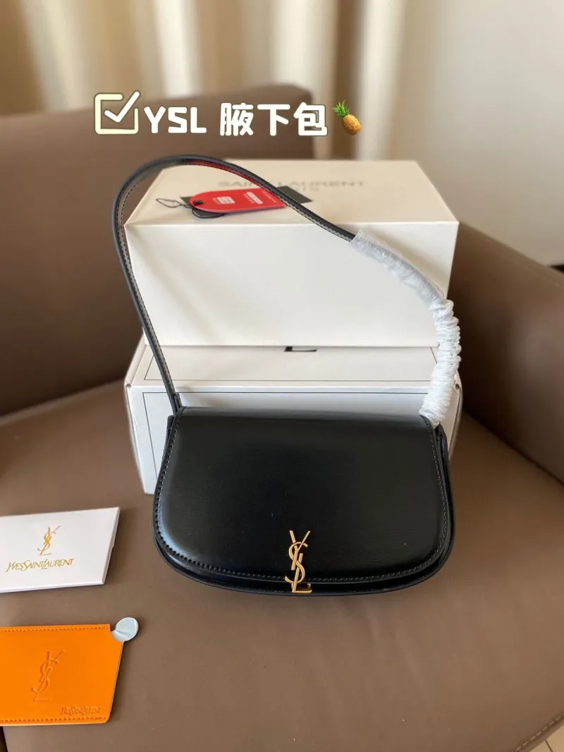 YSL Black Leather Underarm Bag 584
