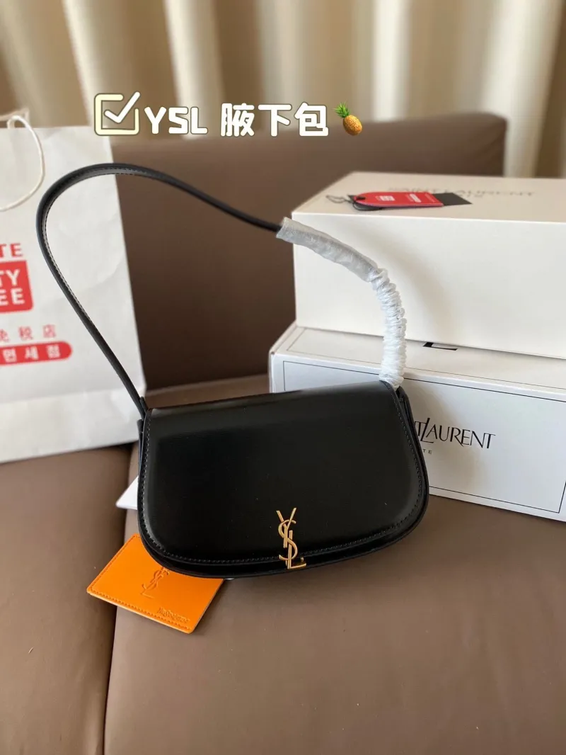 Alternative view of YSL Black Leather Underarm Bag 584