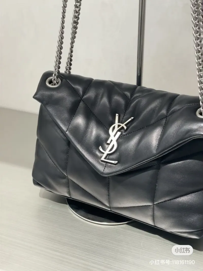 YSL Black Quilted Top Handle Shoulder Bag 589 - Image 3