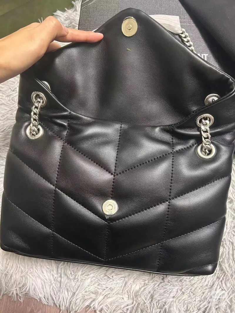 YSL Black Quilted Top Handle Shoulder Bag 589 - Image 4
