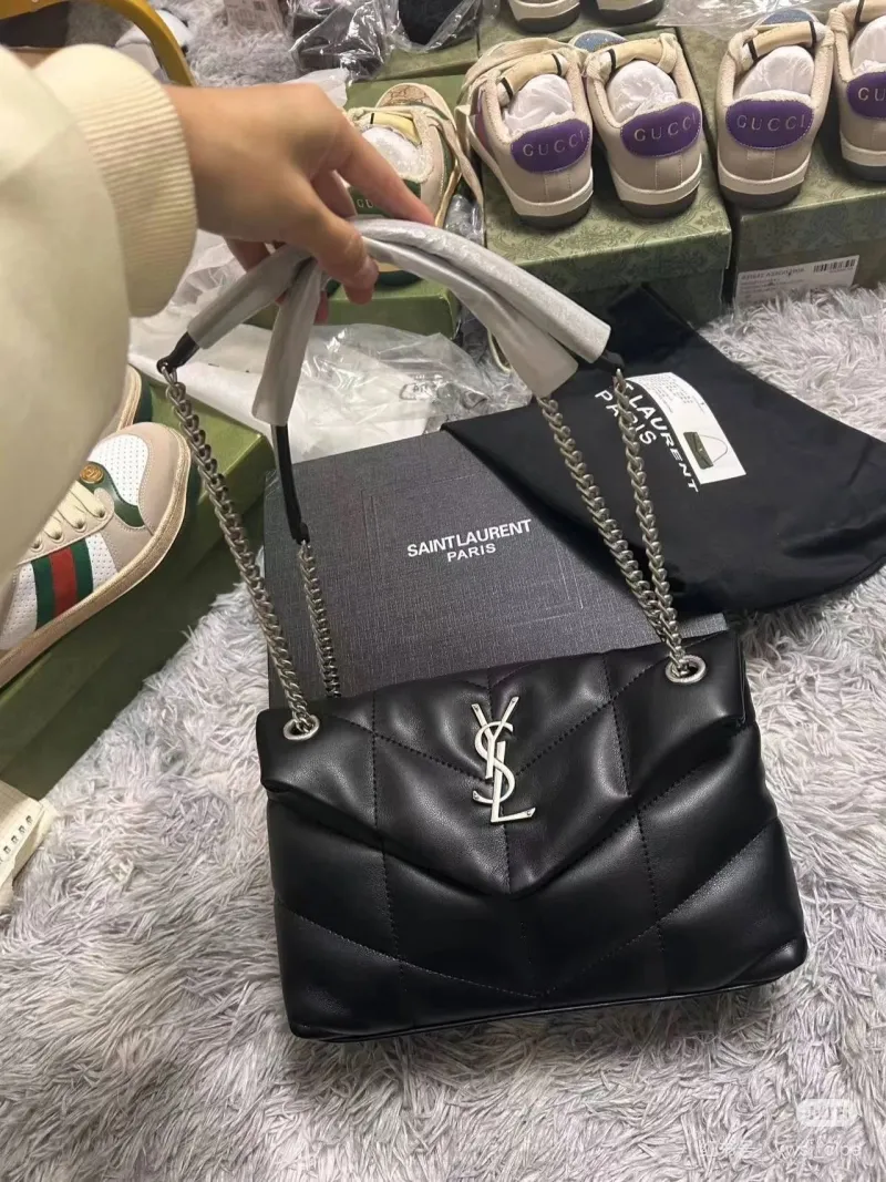 YSL Black Quilted Top Handle Shoulder Bag 589 - Image 6