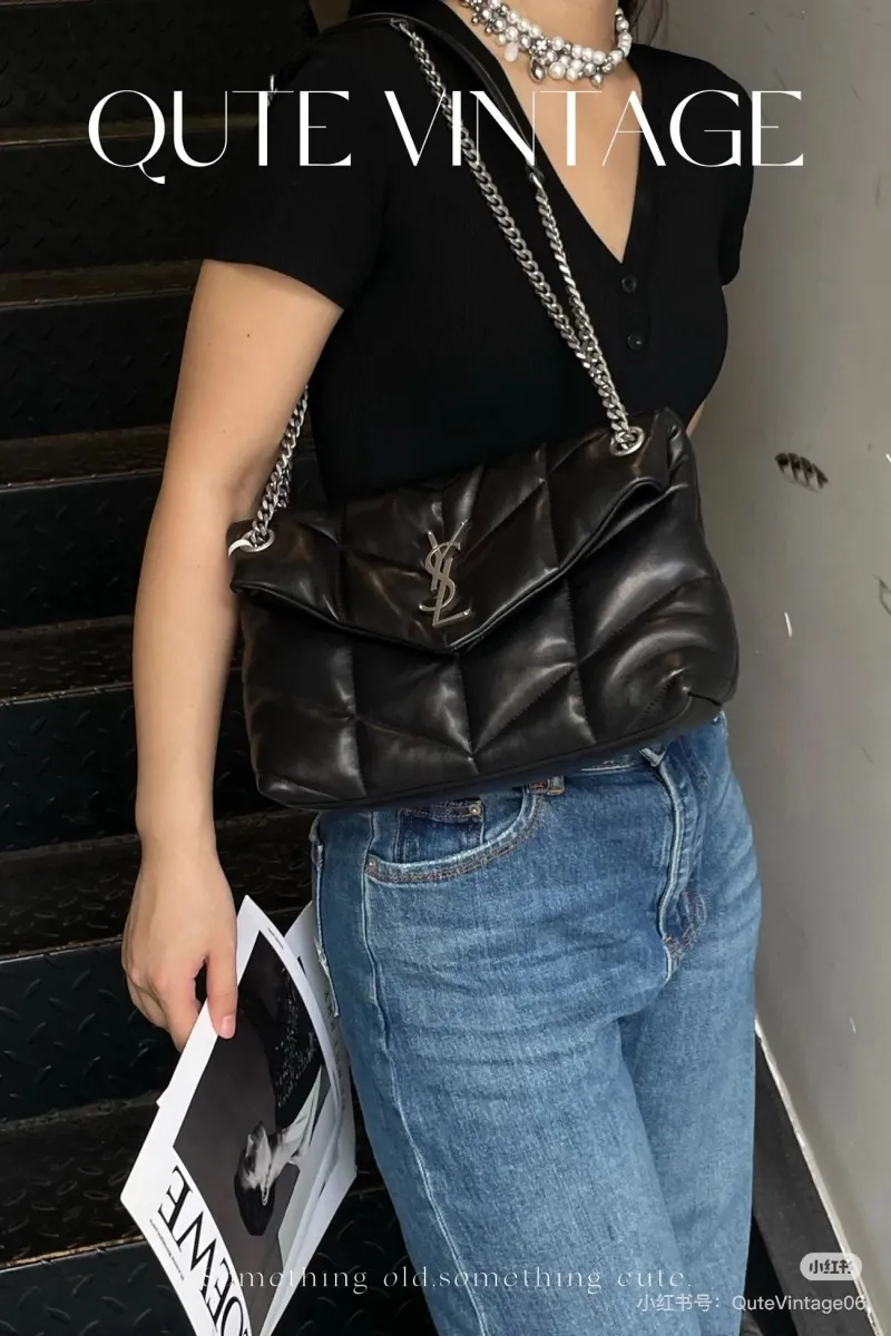YSL Black Quilted Top Handle Shoulder Bag 589 - Image 8