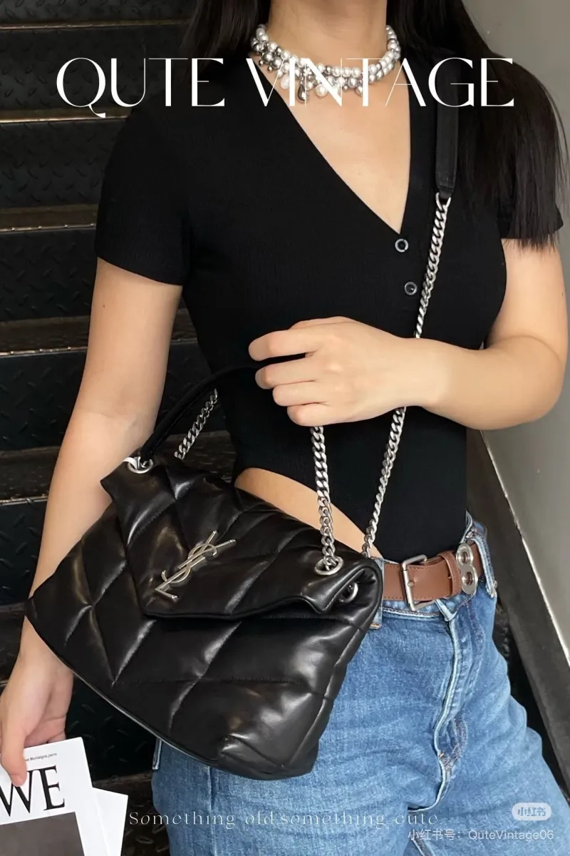 YSL Black Quilted Top Handle Shoulder Bag 589 - Image 9