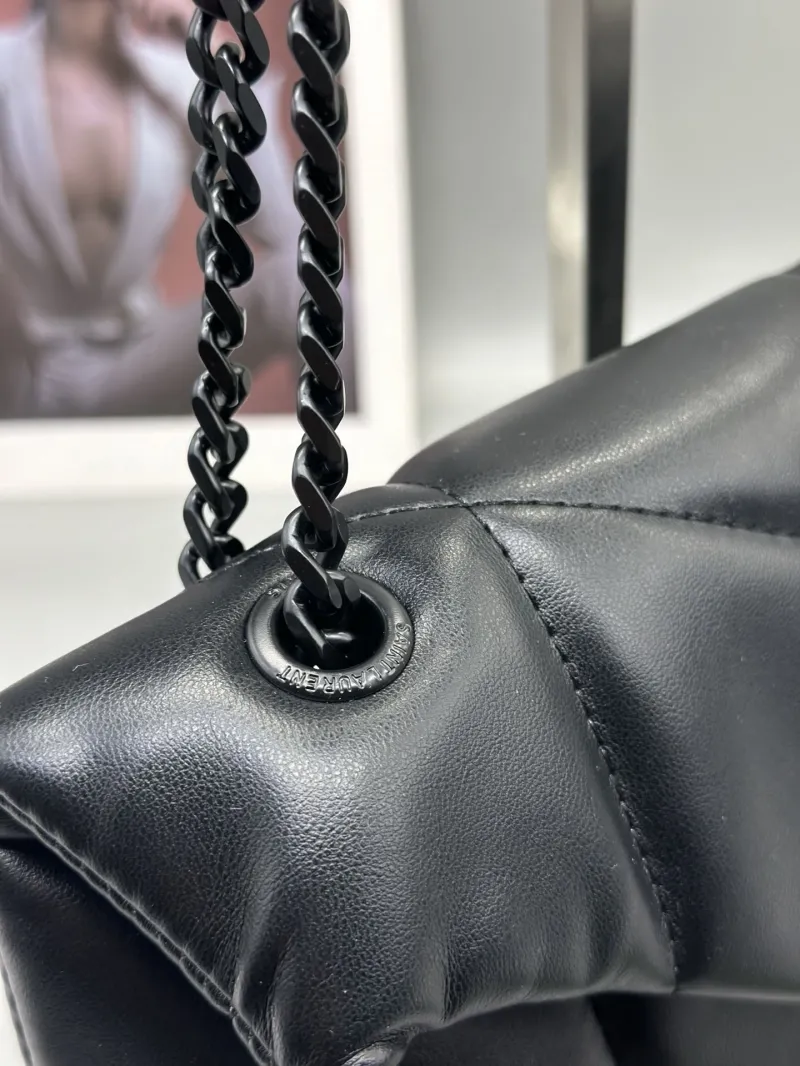 YSL Black 28cm Quilted Shoulder Bag - Image 4