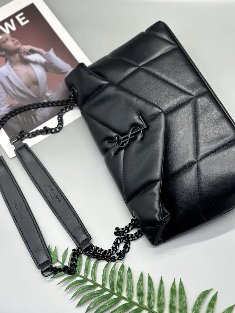 YSL Black 28cm Quilted Shoulder Bag - Image 5