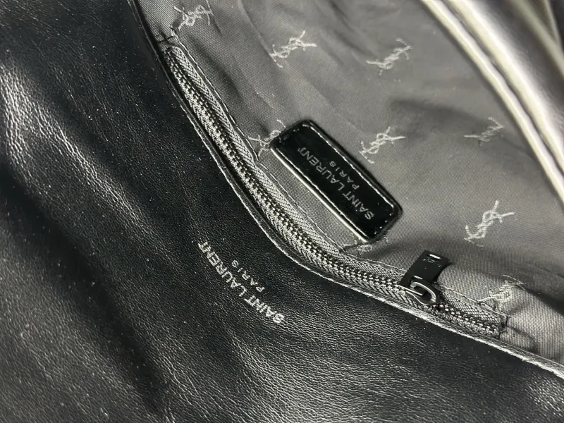 YSL Black 28cm Quilted Shoulder Bag - Image 7
