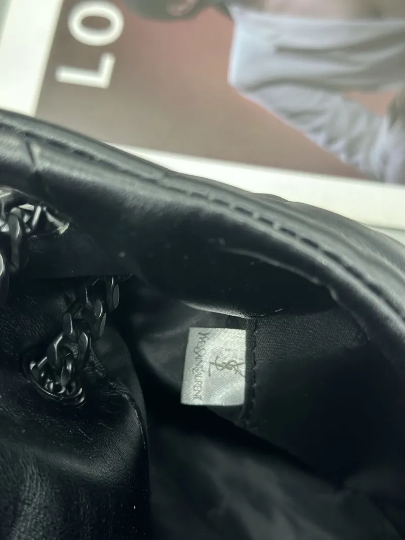 YSL Black 28cm Quilted Shoulder Bag - Image 8