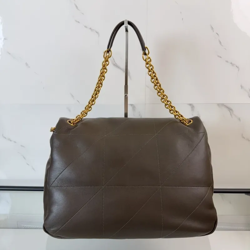 Alternative view of YSL Dark Brown Quilted Chain Shoulder Bag 596