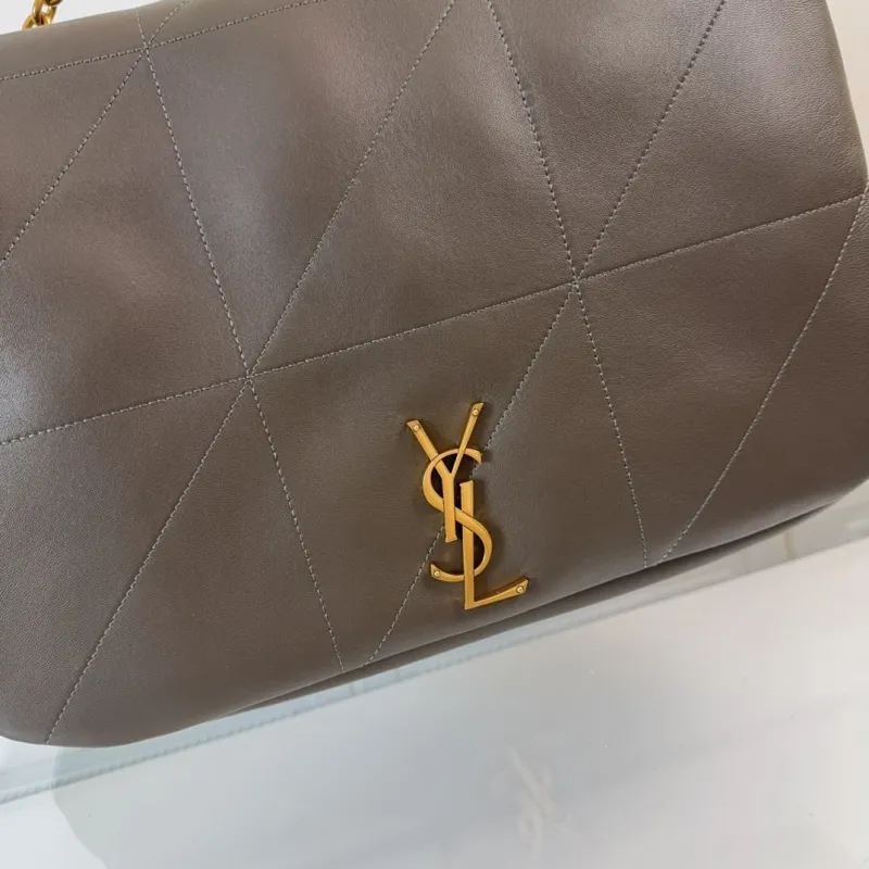 YSL Dark Brown Quilted Chain Shoulder Bag 596 - Image 4
