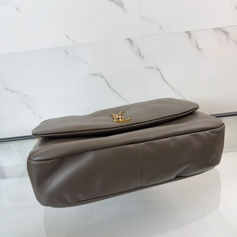 YSL Dark Brown Quilted Chain Shoulder Bag 596 - Image 6