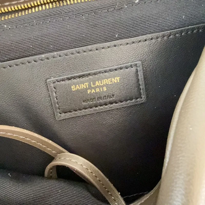YSL Dark Brown Quilted Chain Shoulder Bag 596 - Image 9