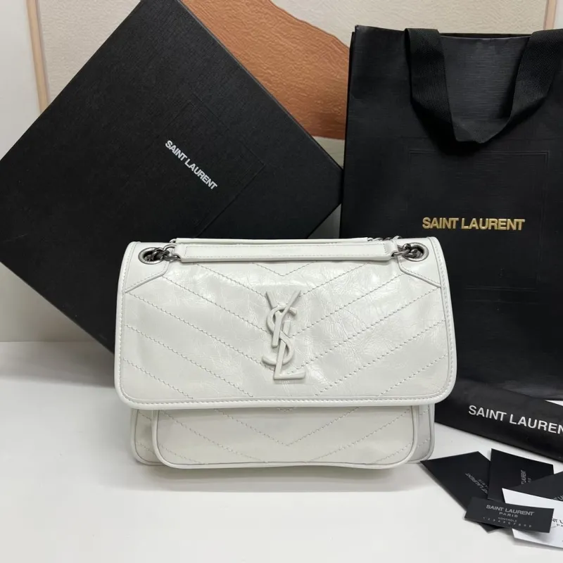 Saint Laurent White Top Handle Bag 598