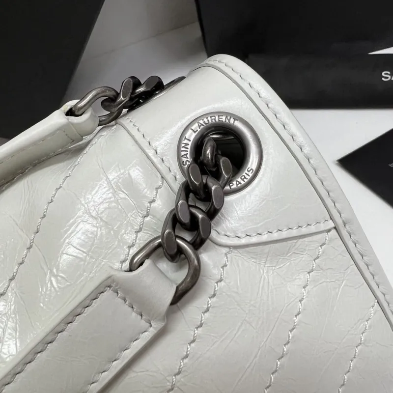 Saint Laurent White Top Handle Bag 598 - Image 5