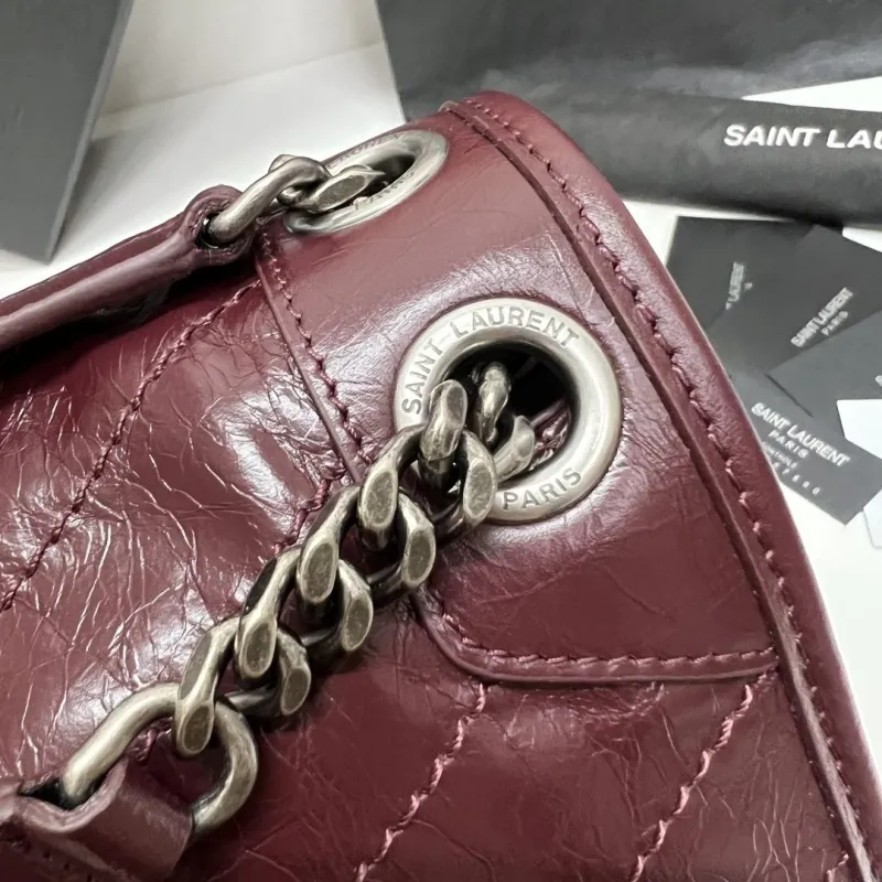 Saint Laurent Burgundy Top Handle Bag 607 - Image 5