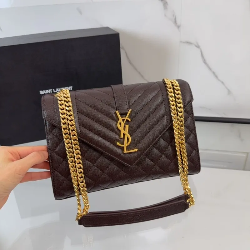 YSL Brown Top Handle Bag 608