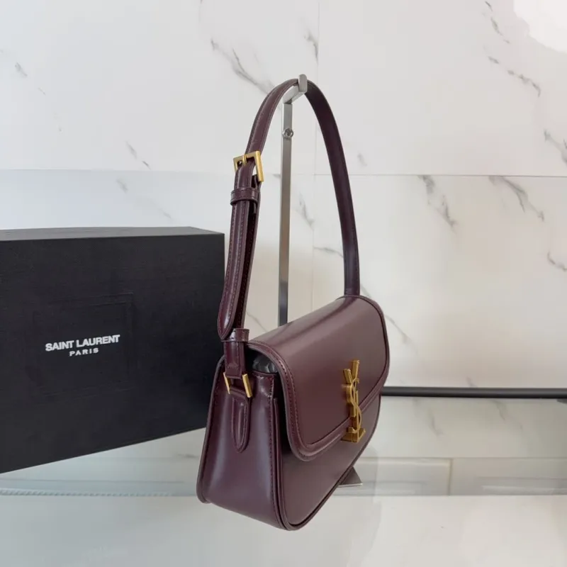 YSL Burgundy Top Handle Shoulder Bag 610 - Image 3