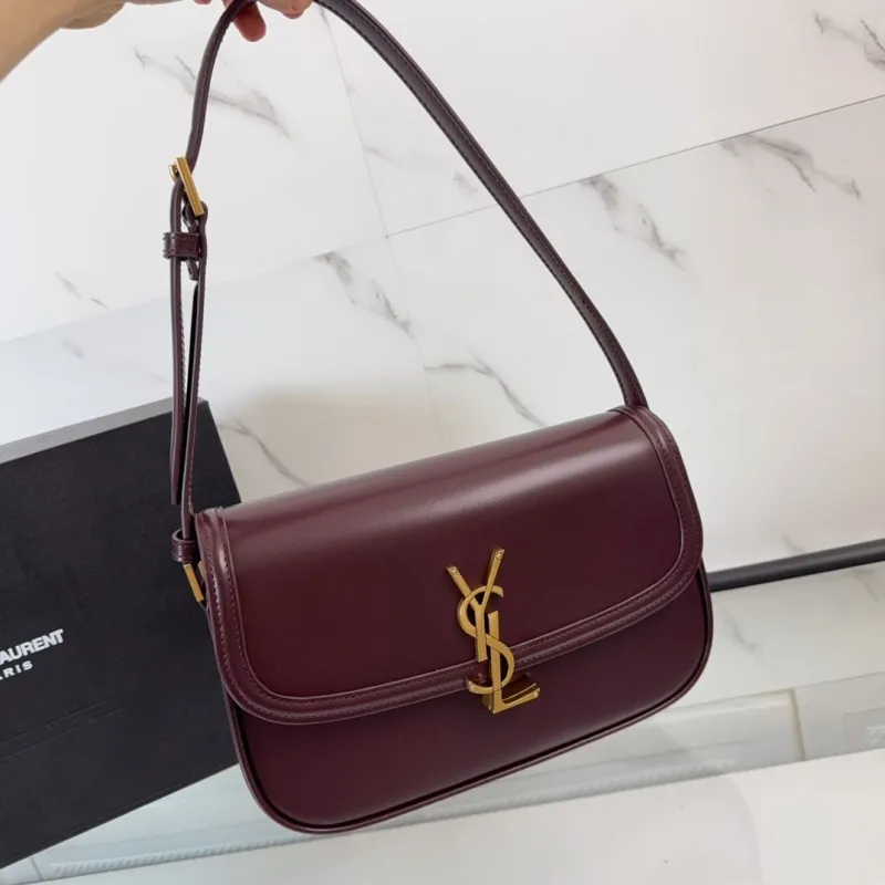 YSL Burgundy Top Handle Shoulder Bag 610 - Image 5