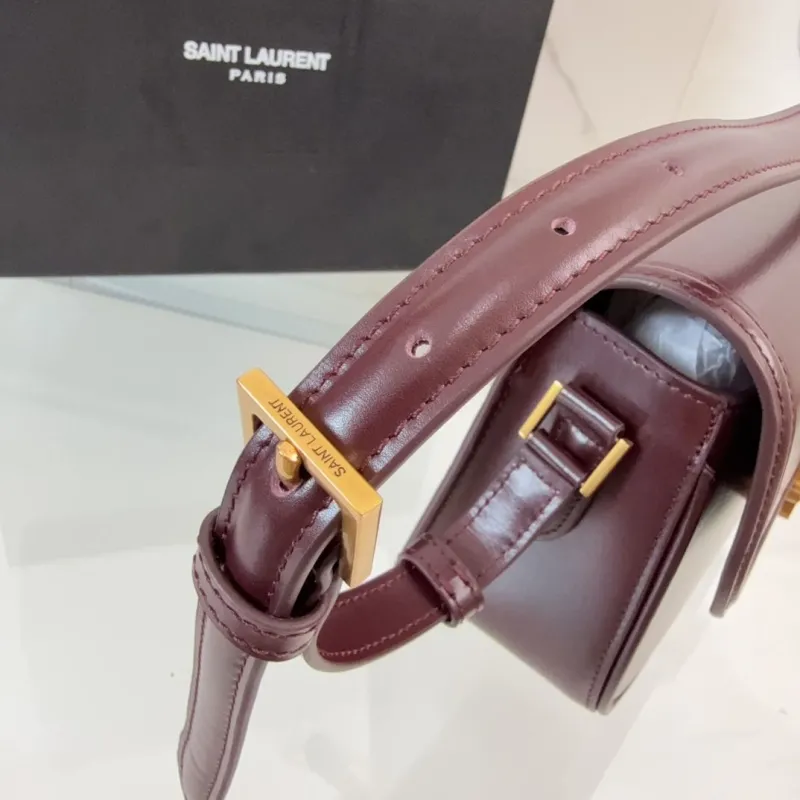 YSL Burgundy Top Handle Shoulder Bag 610 - Image 6