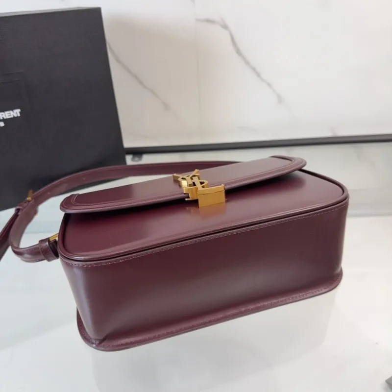YSL Burgundy Top Handle Shoulder Bag 610 - Image 7