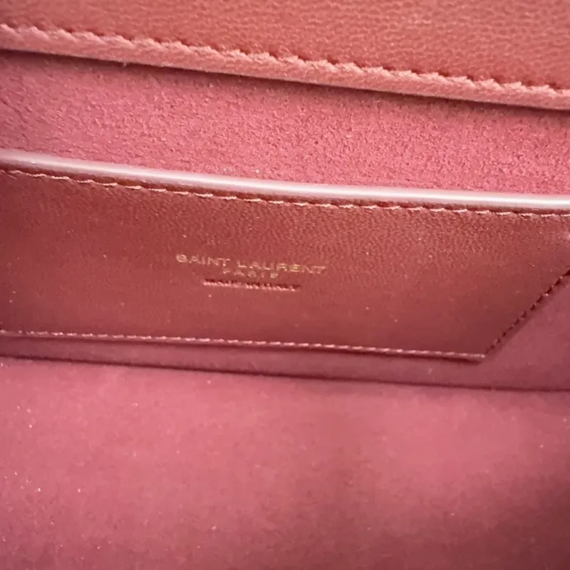 YSL Burgundy Top Handle Shoulder Bag 610 - Image 8