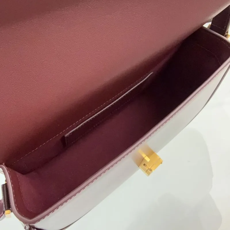 YSL Burgundy Top Handle Shoulder Bag 610 - Image 9