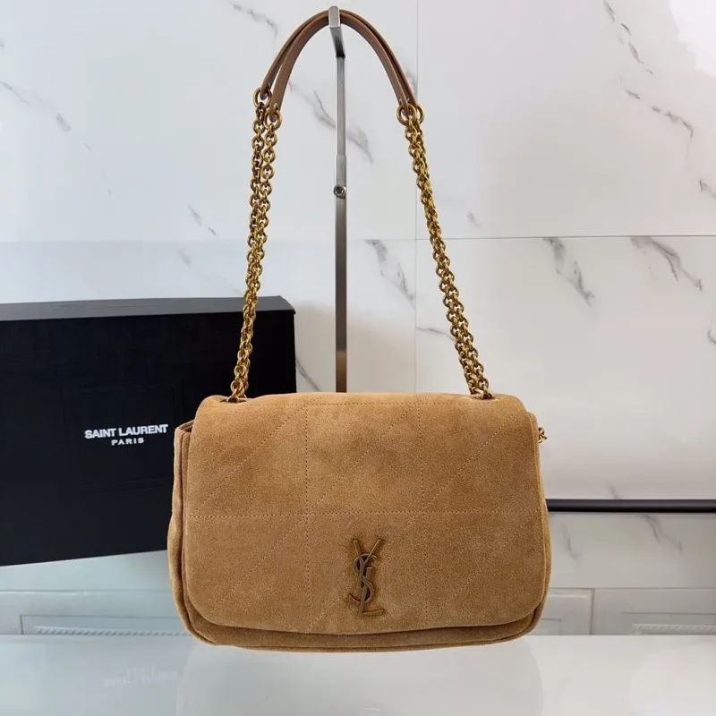 Saint Laurent Tan Suede Top Handle Bag 612