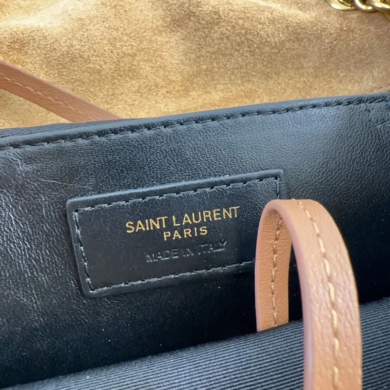 Saint Laurent Tan Suede Top Handle Bag 612 - Image 7