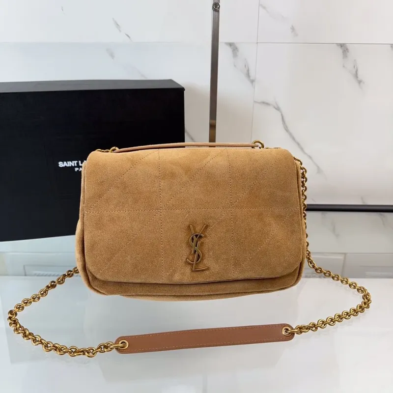 Saint Laurent Tan Suede Top Handle Bag 612 - Image 8