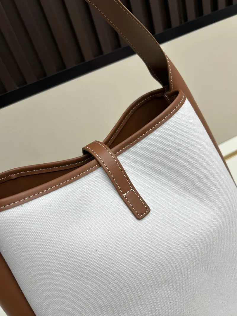 YSL White Brown Hobo Shoulder Bag 614 - Image 7