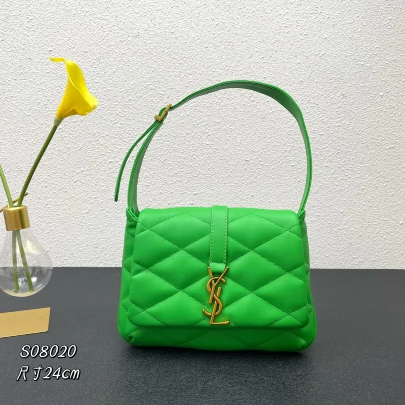 YSL Green Top Handle Bag S08020 24cm