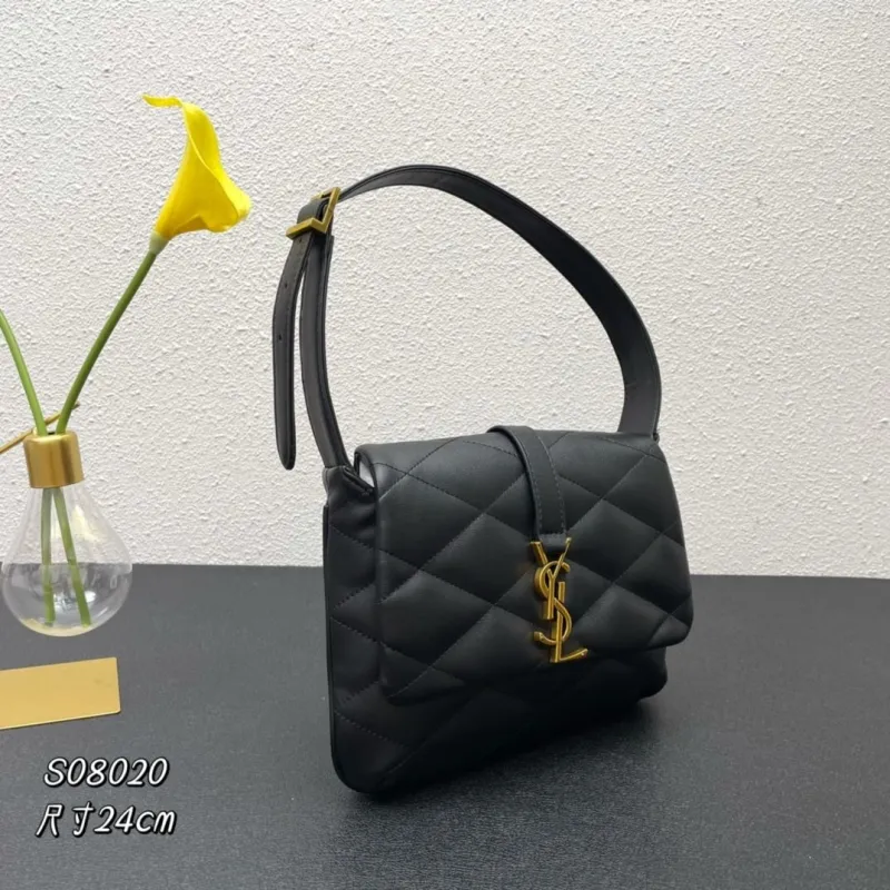 Alternative view of YSL Black Quilted Shoulder Handbag S08020 24cm