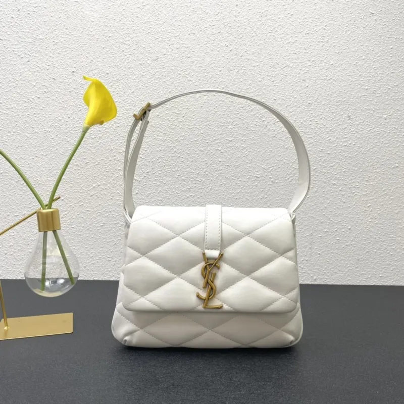 YSL White Quilted Top Handle Bag 620
