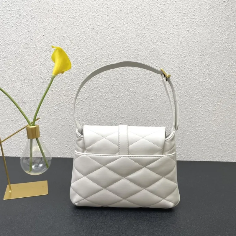 Alternative view of YSL White Quilted Top Handle Bag 620