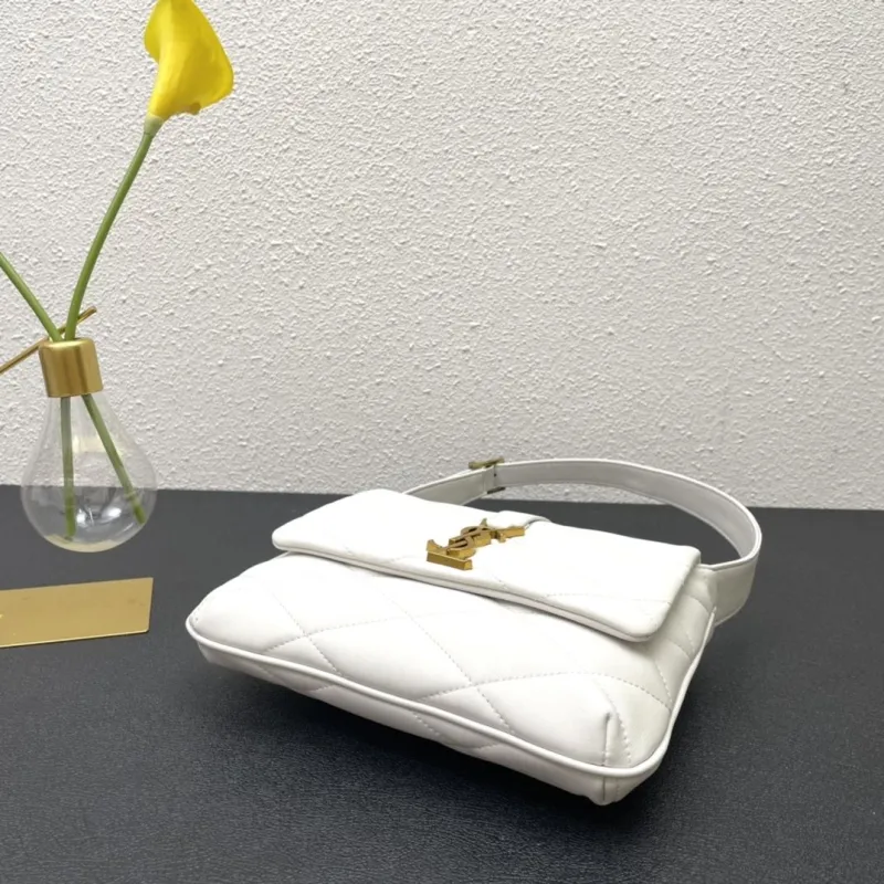YSL White Quilted Top Handle Bag 620 - Image 4