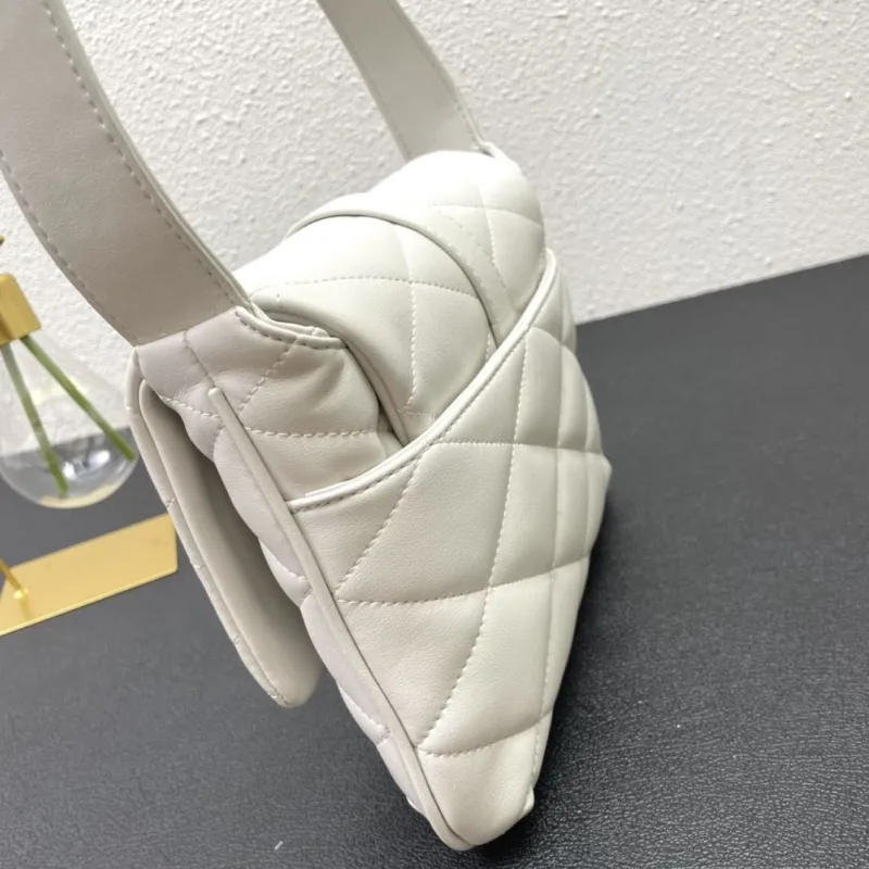 YSL White Quilted Top Handle Bag 620 - Image 7