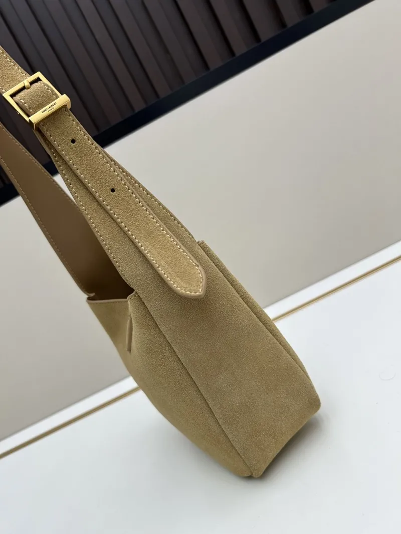YSL Beige Suede Top Handle Bag Model 621 - Image 3