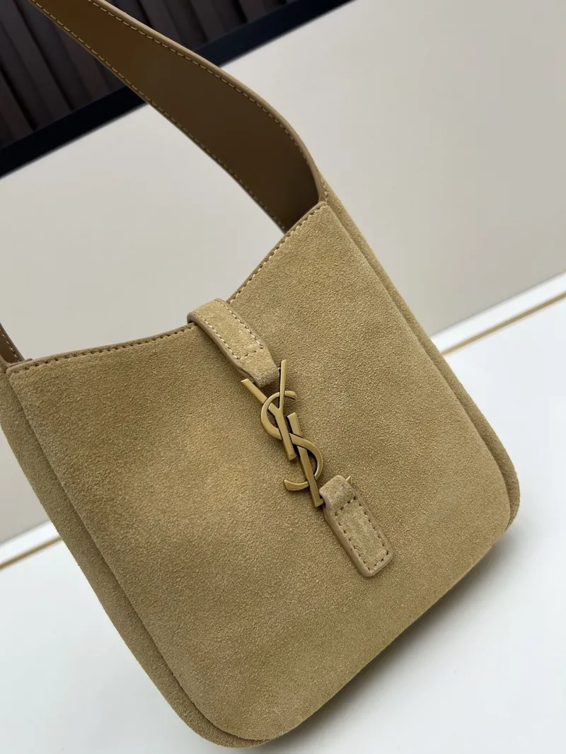 YSL Beige Suede Top Handle Bag Model 621 - Image 4