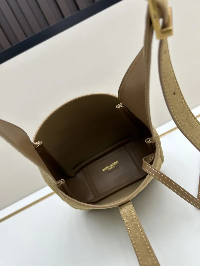 YSL Beige Suede Top Handle Bag Model 621 - Image 7