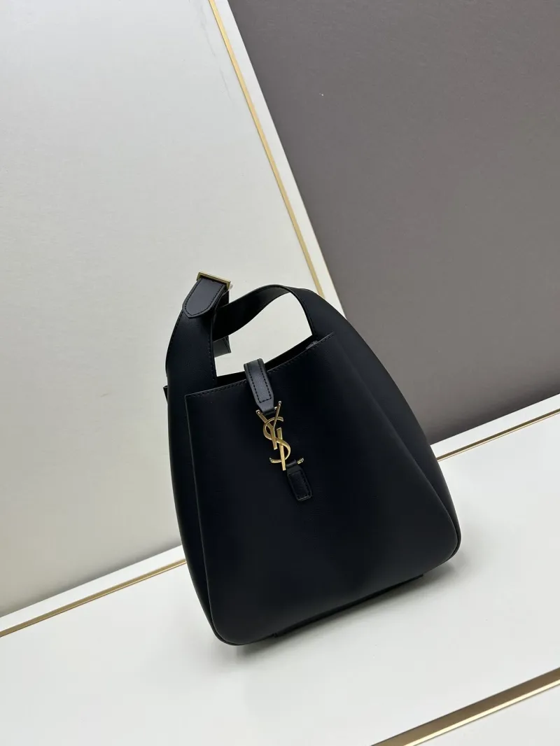 YSL Black Top Handle Bucket Bag 622