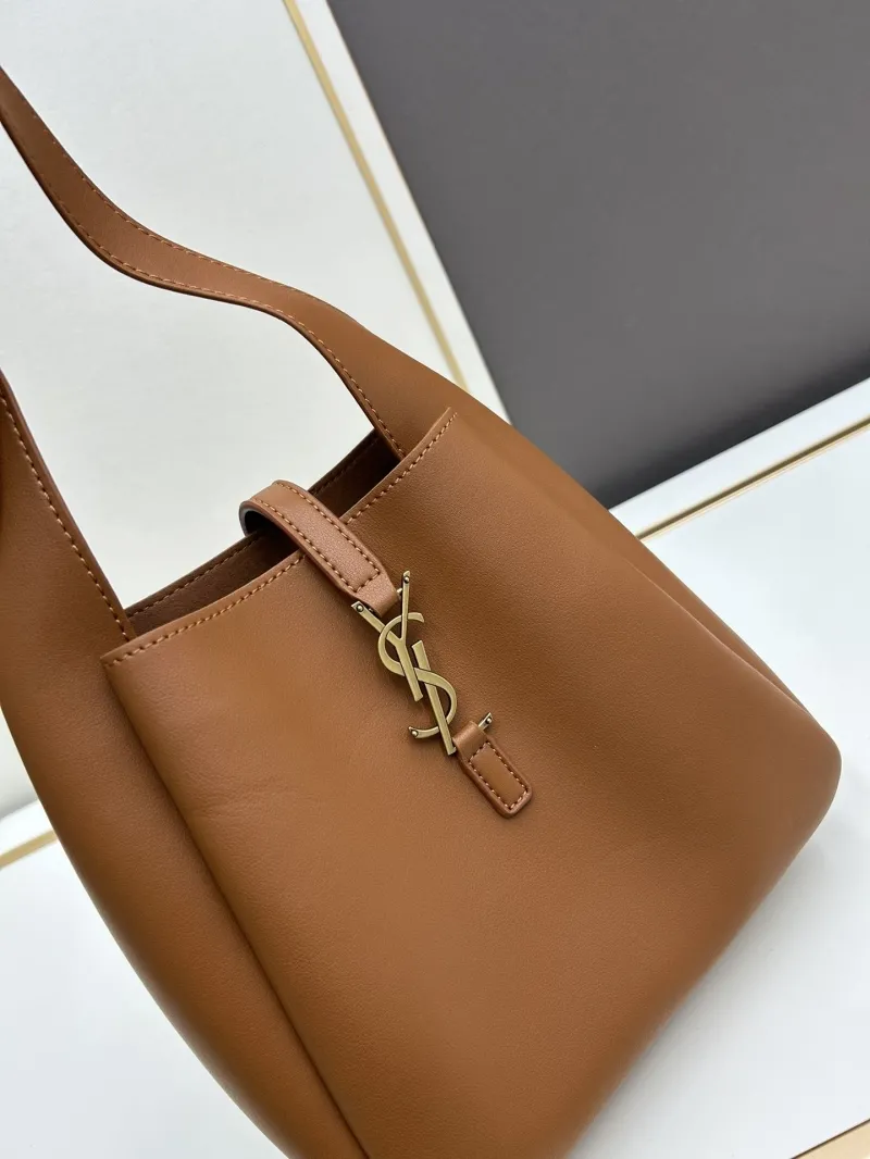 YSL Brown Leather Top Handle Bag 623 - Image 4