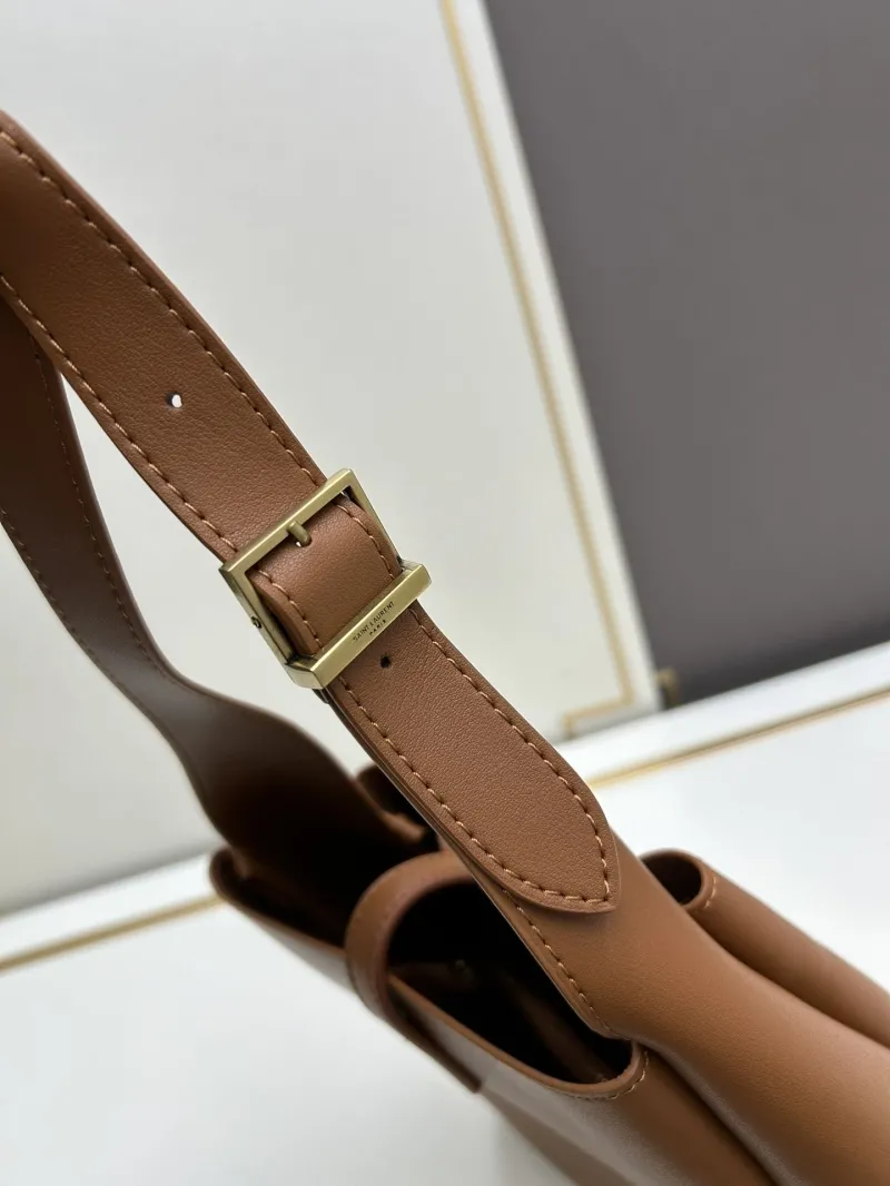 YSL Brown Leather Top Handle Bag 623 - Image 5