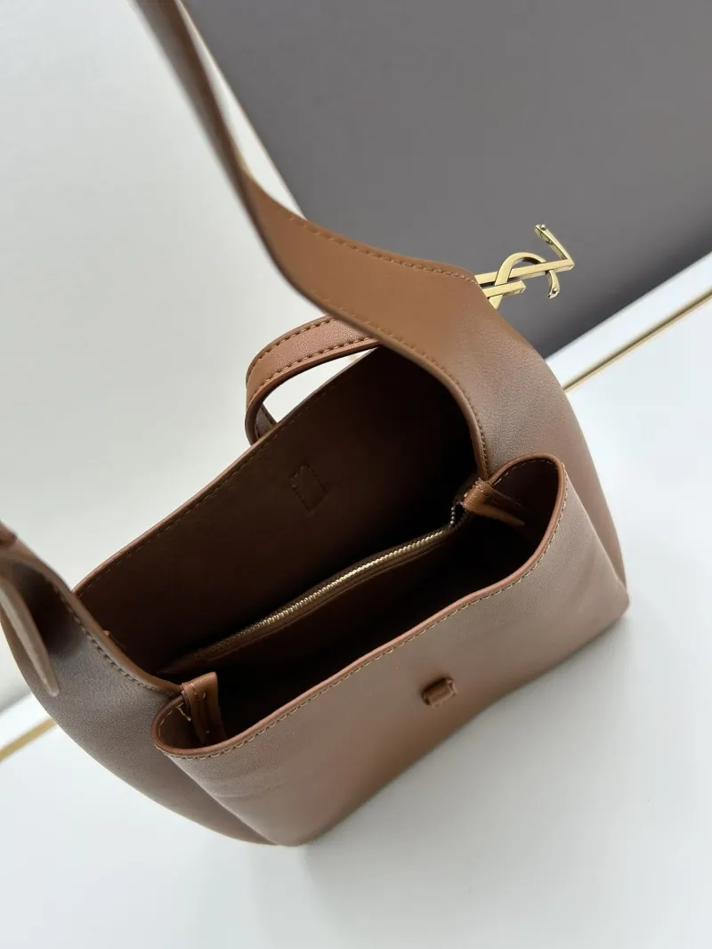 YSL Brown Leather Top Handle Bag 623 - Image 6